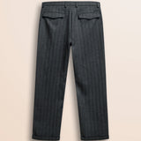 Pantalone Chino in Lana Herringbone retro - Herringbone Grey Melange