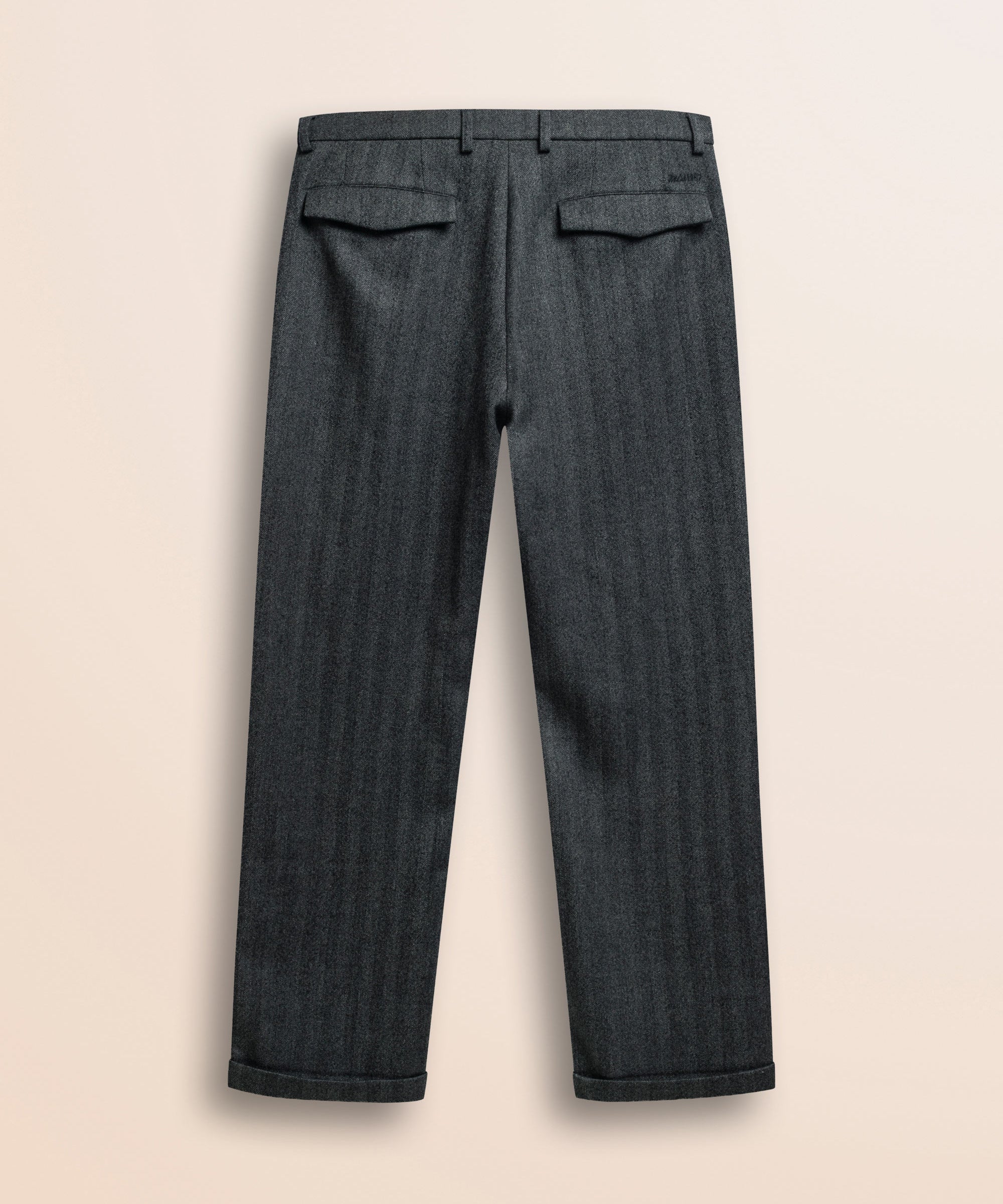Pantalone Chino in Lana Herringbone retro - Herringbone Grey Melange