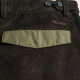 Pantaloni Chino in Velluto A Coste dettaglio retro - Chocolate