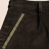 Pantaloni Chino in Velluto A Coste dettaglio tasca - Chocolate