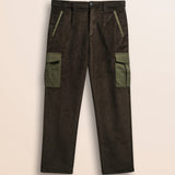 Pantaloni Chino in Velluto A Coste fronte - Chocolate