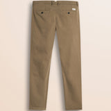 Pantalone Chino in Cotone Dobby Slim Fit retro - Elmwood Brown