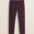 Pantalone 5 Tasche in Velluto 1000 Righe Slim Fit fronte - Burgundy