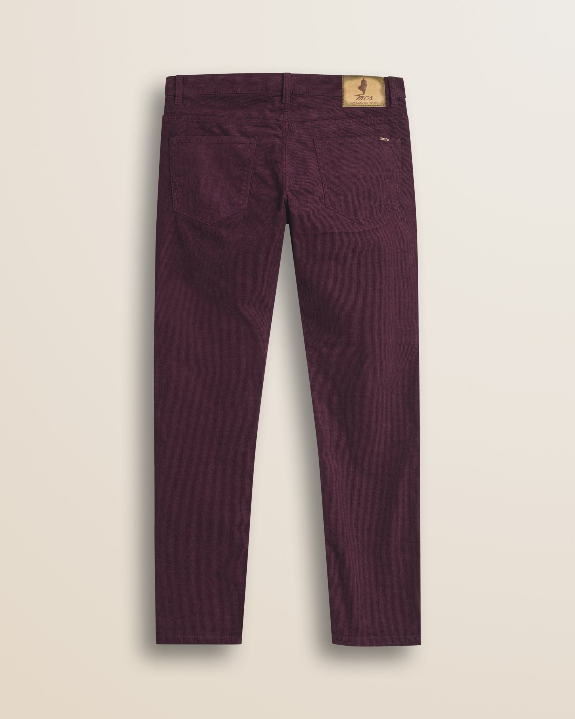 Pantalone 5 Tasche in Velluto 1000 Righe Slim Fit retro - Burgundy