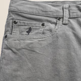 Pantalone 5 Tasche in Velluto 1000 Righe Slim Fit dettaglio tasca - Grey