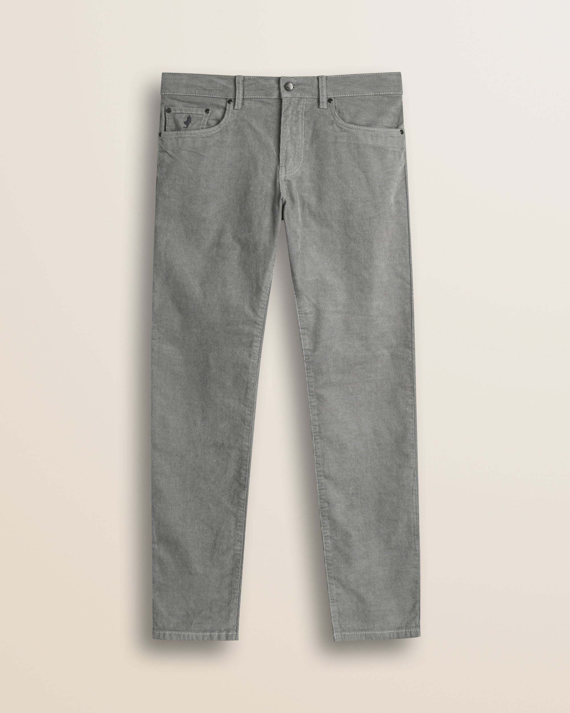 Pantalone 5 Tasche in Velluto 1000 Righe Slim Fit fronte - Grey