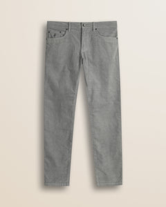 Pantalone 5 Tasche in Velluto 1000 Righe Slim Fit fronte - Grey