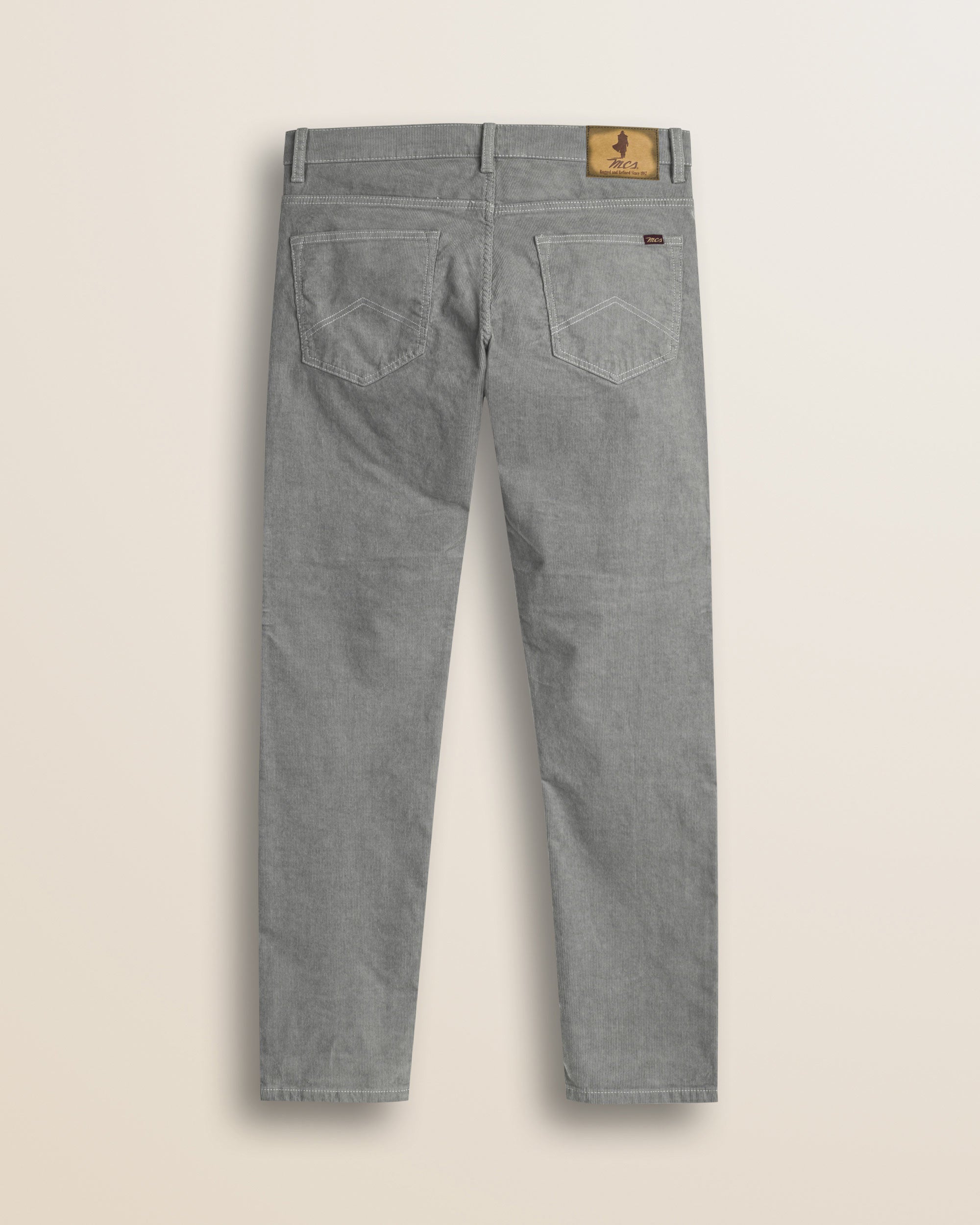 Pantalone 5 Tasche in Velluto 1000 Righe Slim Fit retro - Grey