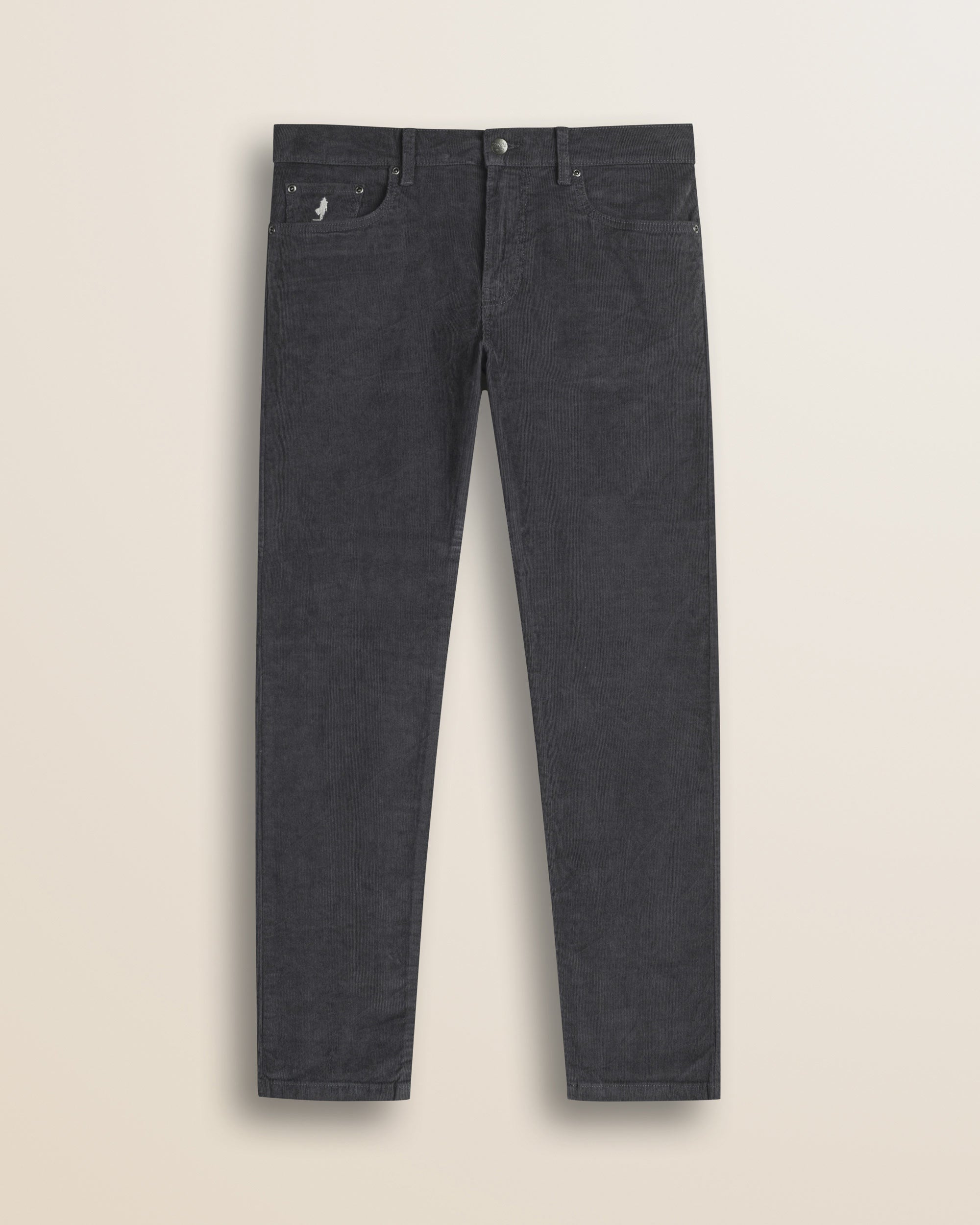 Pantalone 5 Tasche in Velluto 1000 Righe Slim Fit fronte - Dark Shadow
