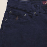 Pantalone 5 Tasche in Velluto 1000 Righe Slim Fit dettaglio tasca - Mid-Light Blue