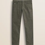 Pantalone 5 Tasche in Velluto 1000 Righe Slim Fit fronte - Dusty Olive