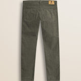 Pantalone 5 Tasche in Velluto 1000 Righe Slim Fit retro - Dusty Olive