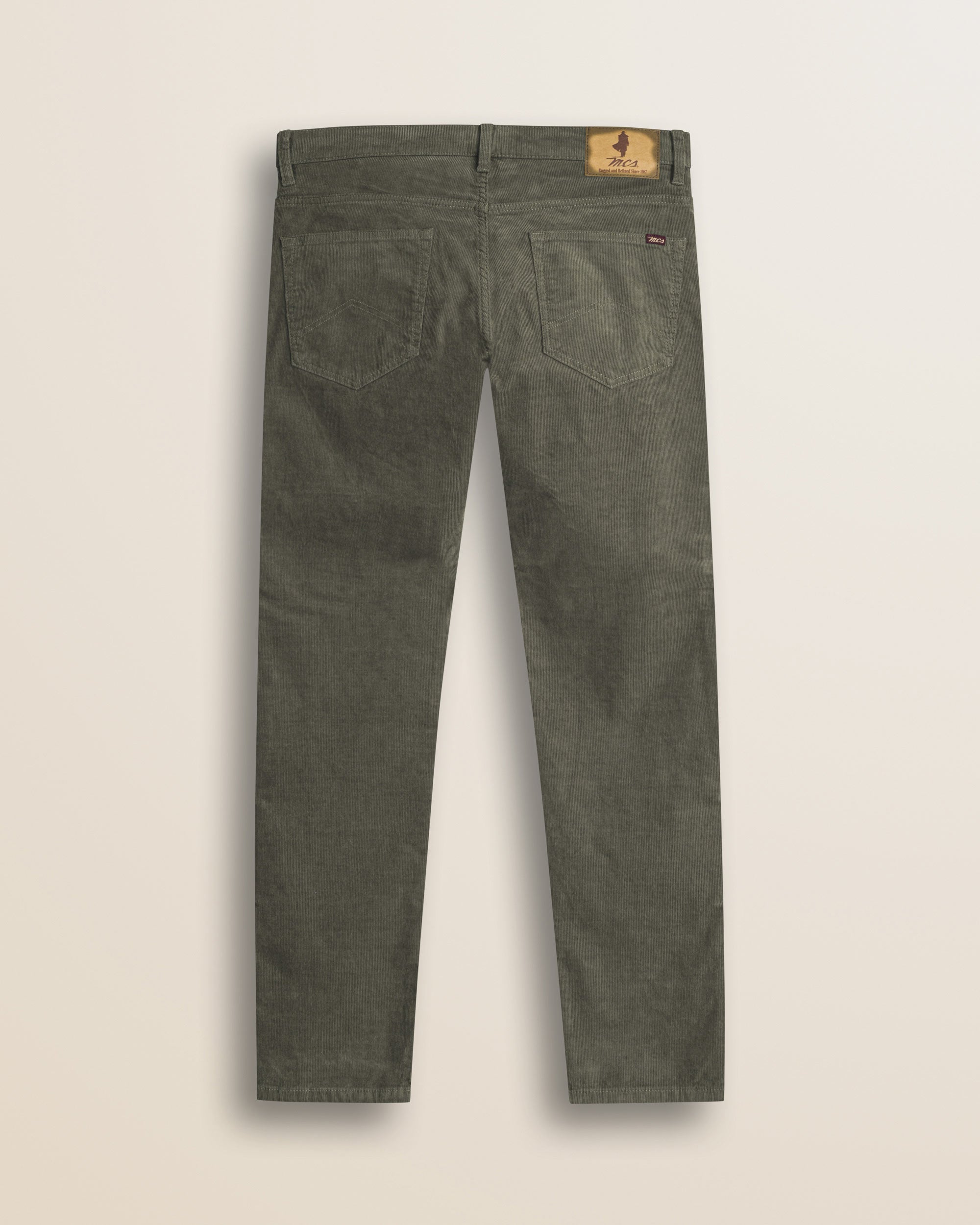 Pantalone 5 Tasche in Velluto 1000 Righe Slim Fit retro - Dusty Olive