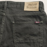 Pantalone 5 Tasche in Canvas Delavè Regular Fit dettaglio retro - Olive Night