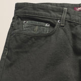 Pantalone 5 Tasche in Canvas Delavè Regular Fit dettaglio tasca - Olive Night