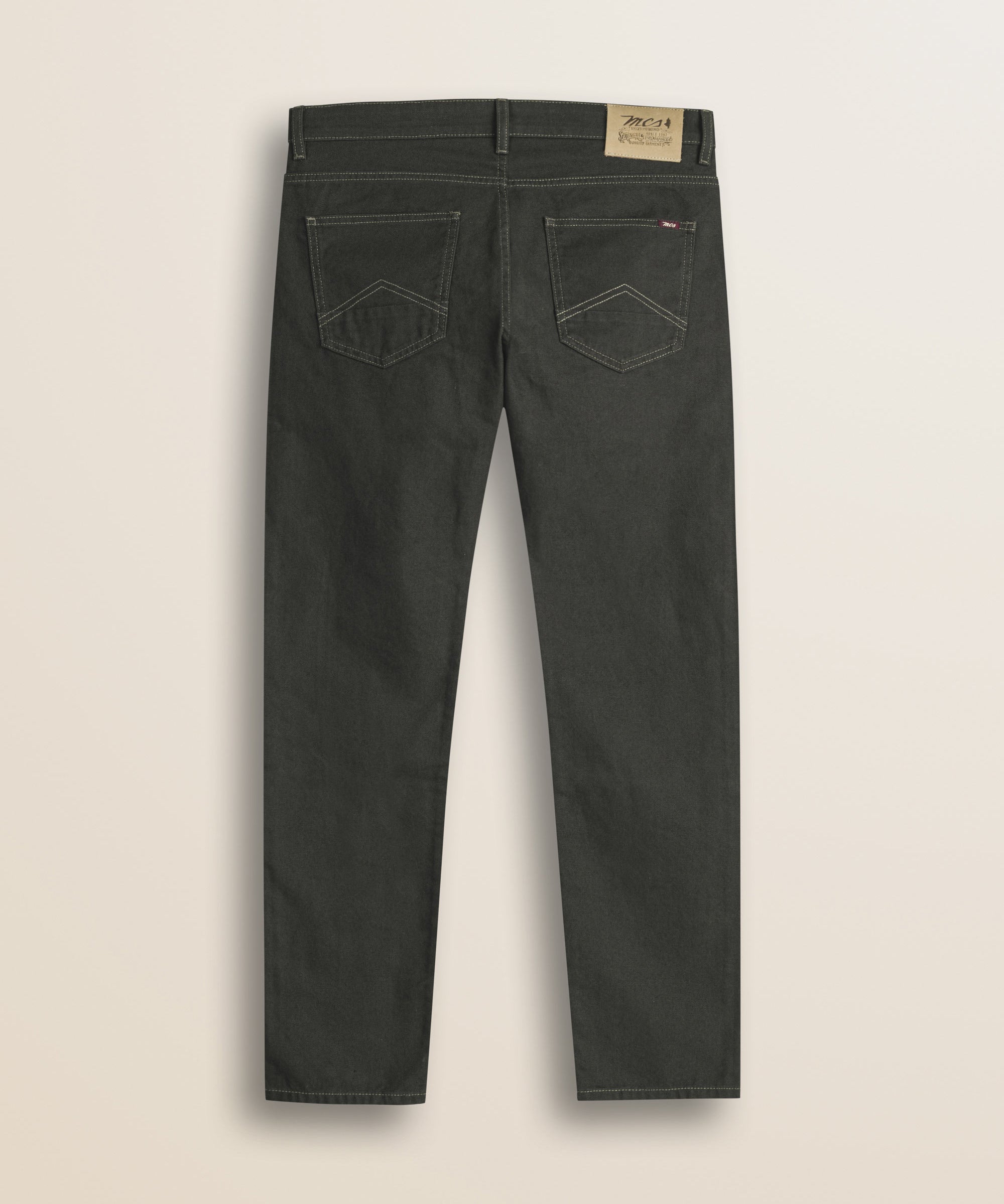 Pantalone 5 Tasche in Canvas Delavè Regular Fit retro - Olive Night