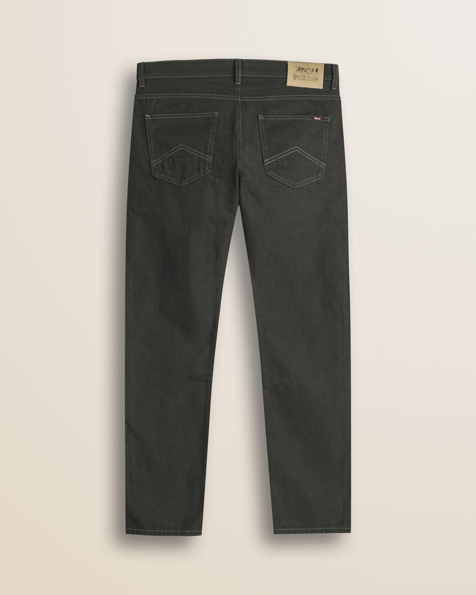 Pantalone 5 Tasche in Canvas Delavè Regular Fit retro - Olive Night