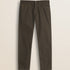 Pantalone 5 Tasche in Canvas Delavè Regular Fit fronte - Chocolate