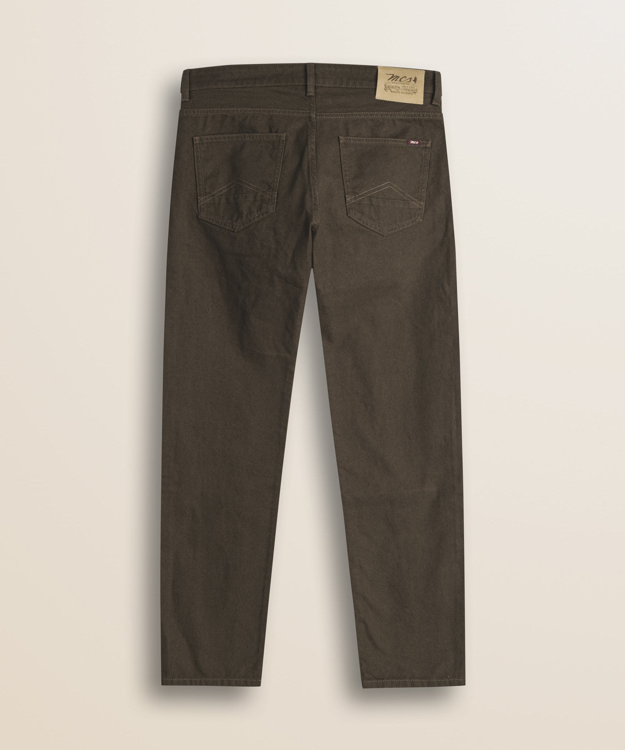 Pantalone 5 Tasche in Canvas Delavè Regular Fit retro - Chocolate