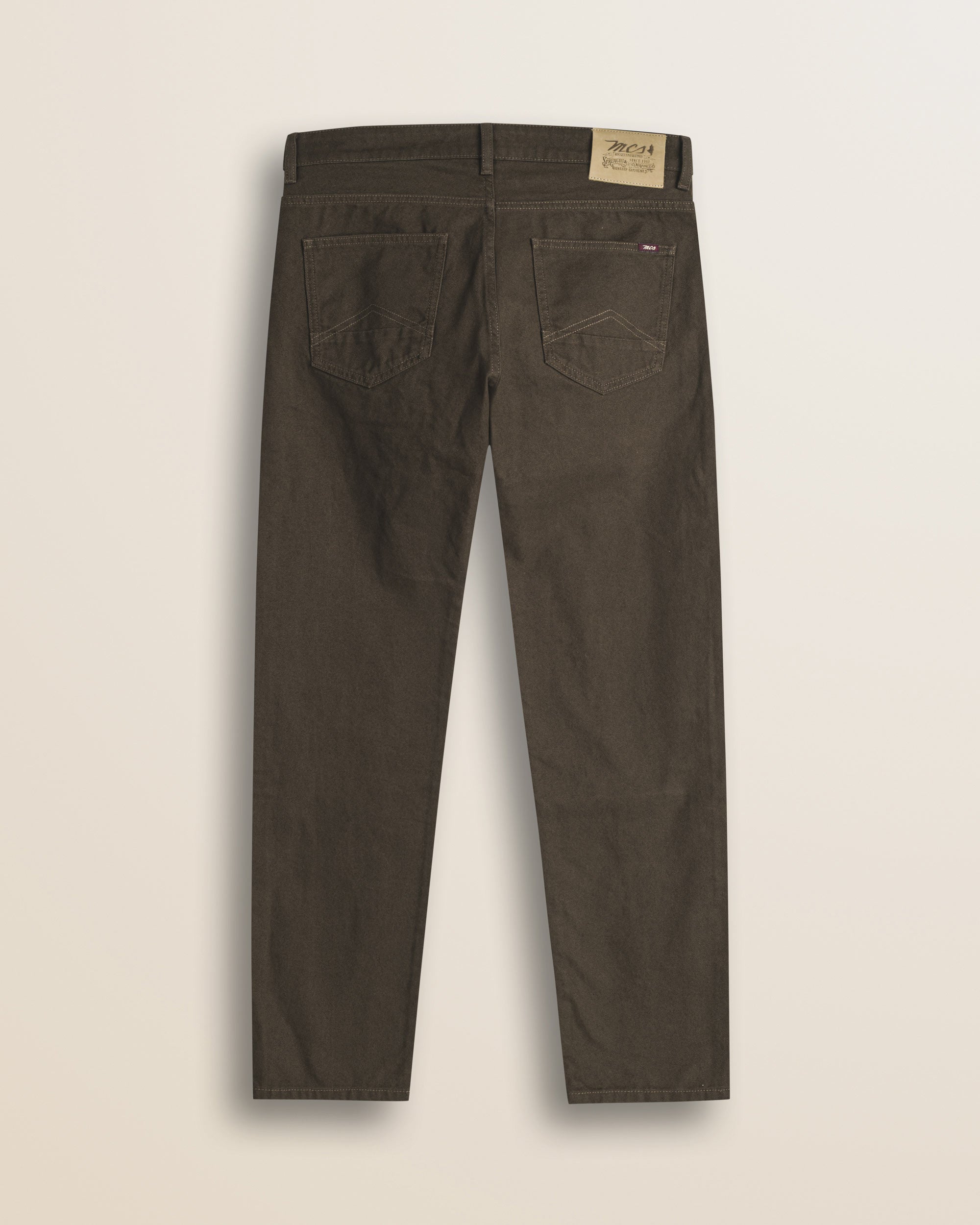 Pantalone 5 Tasche in Canvas Delavè Regular Fit retro - Chocolate