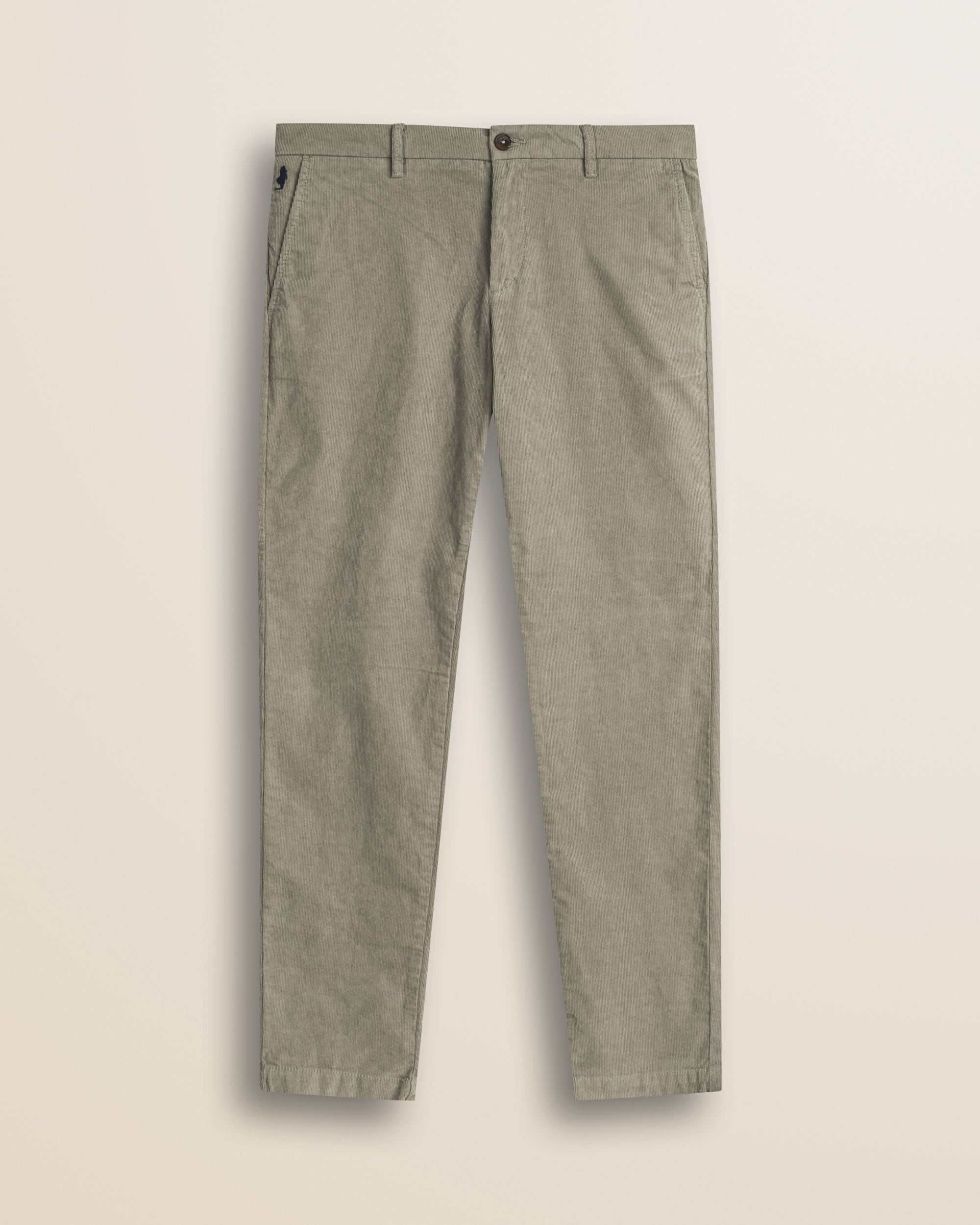 Pantalone Chino in Velluto 1000 Righe Slim Fit fronte - Sand