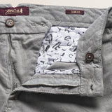 Pantalone Chino in Velluto 1000 Righe Slim Fit dettaglio apertura - Grey