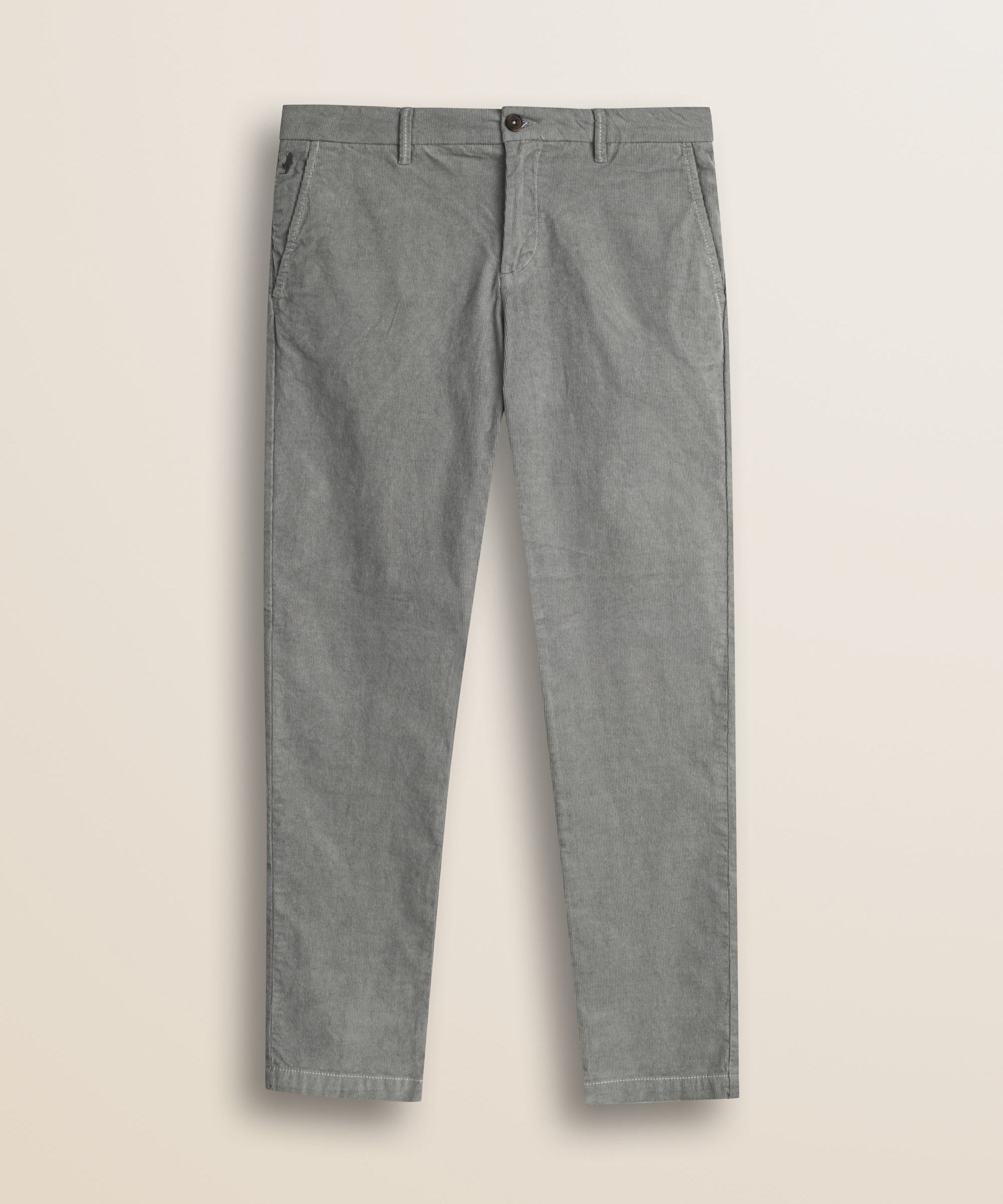 Pantalone Chino in Velluto 1000 Righe Slim Fit fronte - Grey