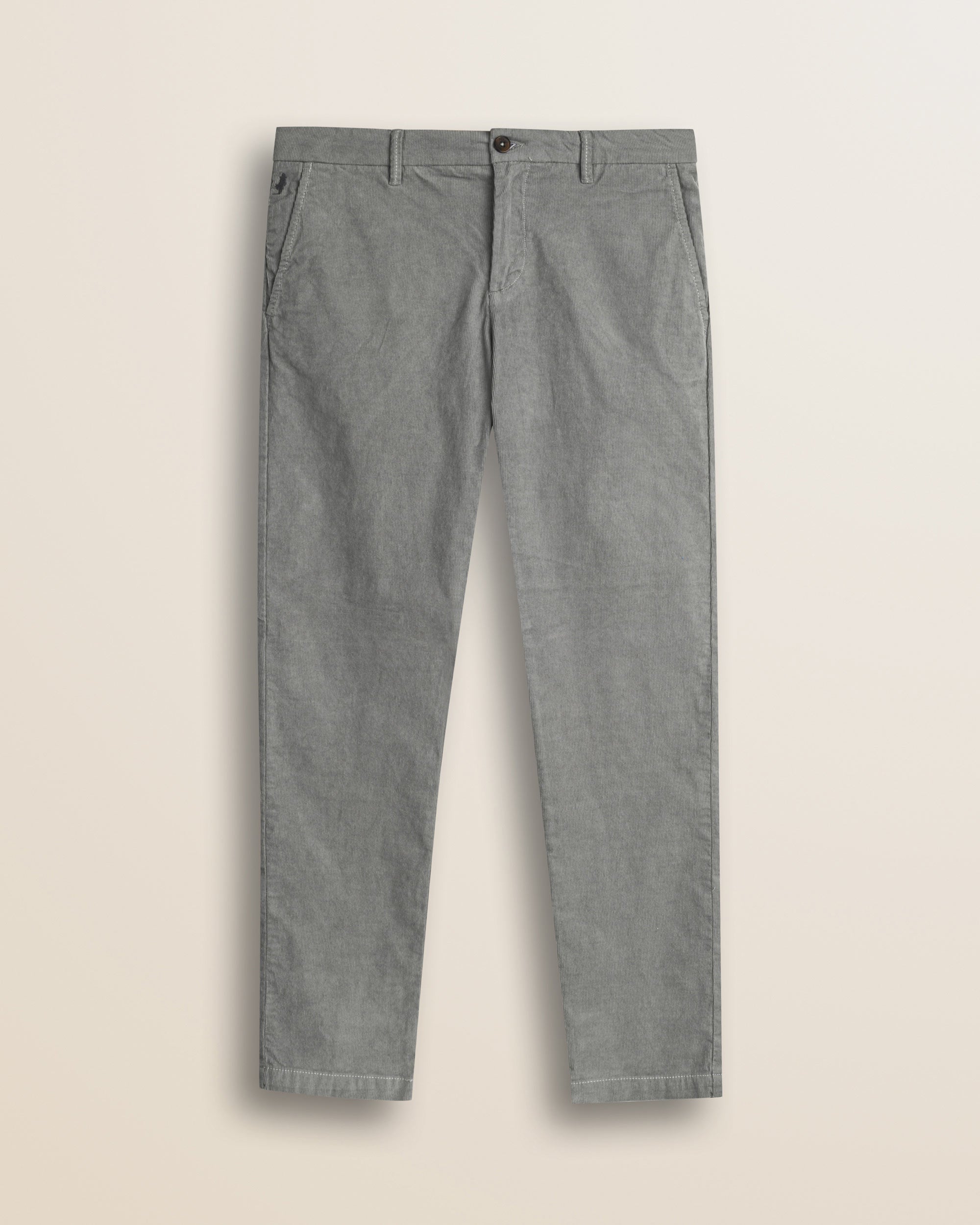 Pantalone Chino in Velluto 1000 Righe Slim Fit fronte - Grey