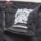 Pantalone Chino in Velluto 1000 Righe Slim Fit dettaglio apertura - Dark Shadow