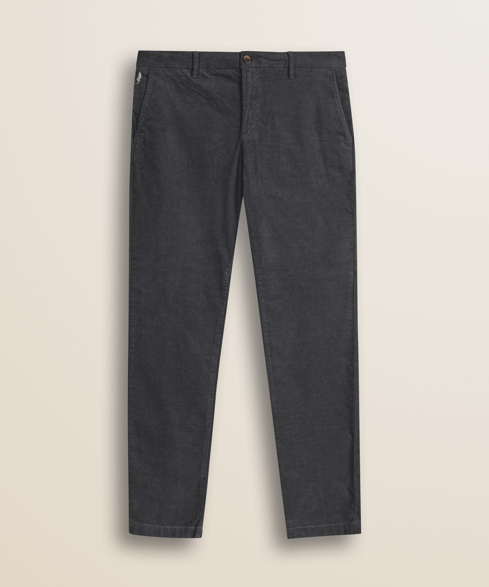 Pantalone Chino in Velluto 1000 Righe Slim Fit fronte - Dark Shadow