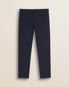 Pantalone Chino in Velluto 1000 Righe Slim Fit fronte - Mid-Light Blue