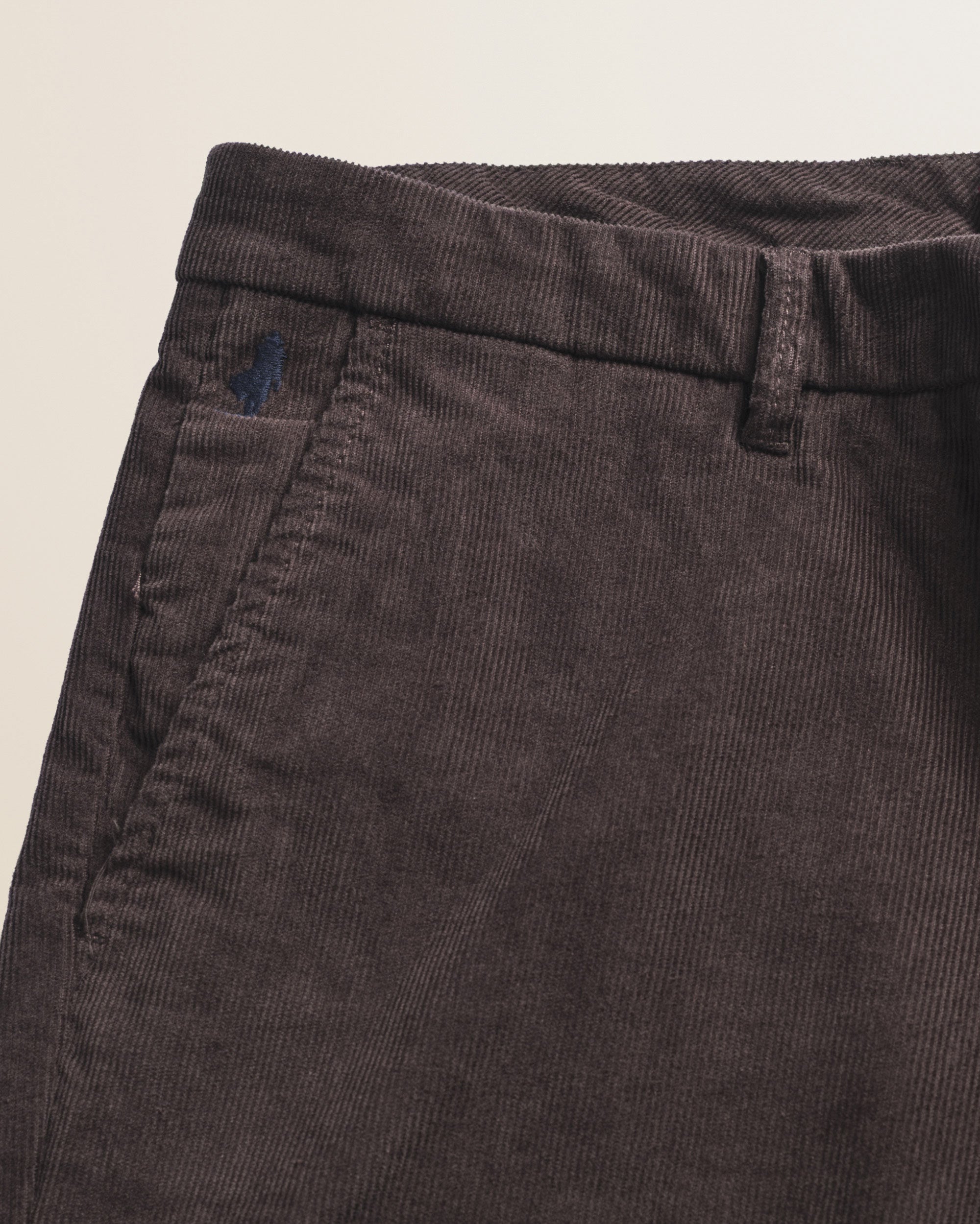 Pantalone Chino in Velluto 1000 Righe Slim Fit dettaglio tasca - Mulch