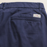 Pantalone Chino in Raso di Cotone Slim Fit dettaglio retro - Navy Blue