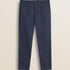 Pantalone Chino in Raso di Cotone Slim Fit fronte - Navy Blue