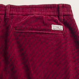 Pantalone Chino in Velluto a Coste Larghe Relaxed Fit dettaglio retro - Merlot