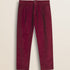 Pantalone Chino in Velluto a Coste Larghe Relaxed Fit fronte - Merlot