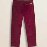 Pantalone Chino in Velluto a Coste Larghe Relaxed Fit retro - Merlot