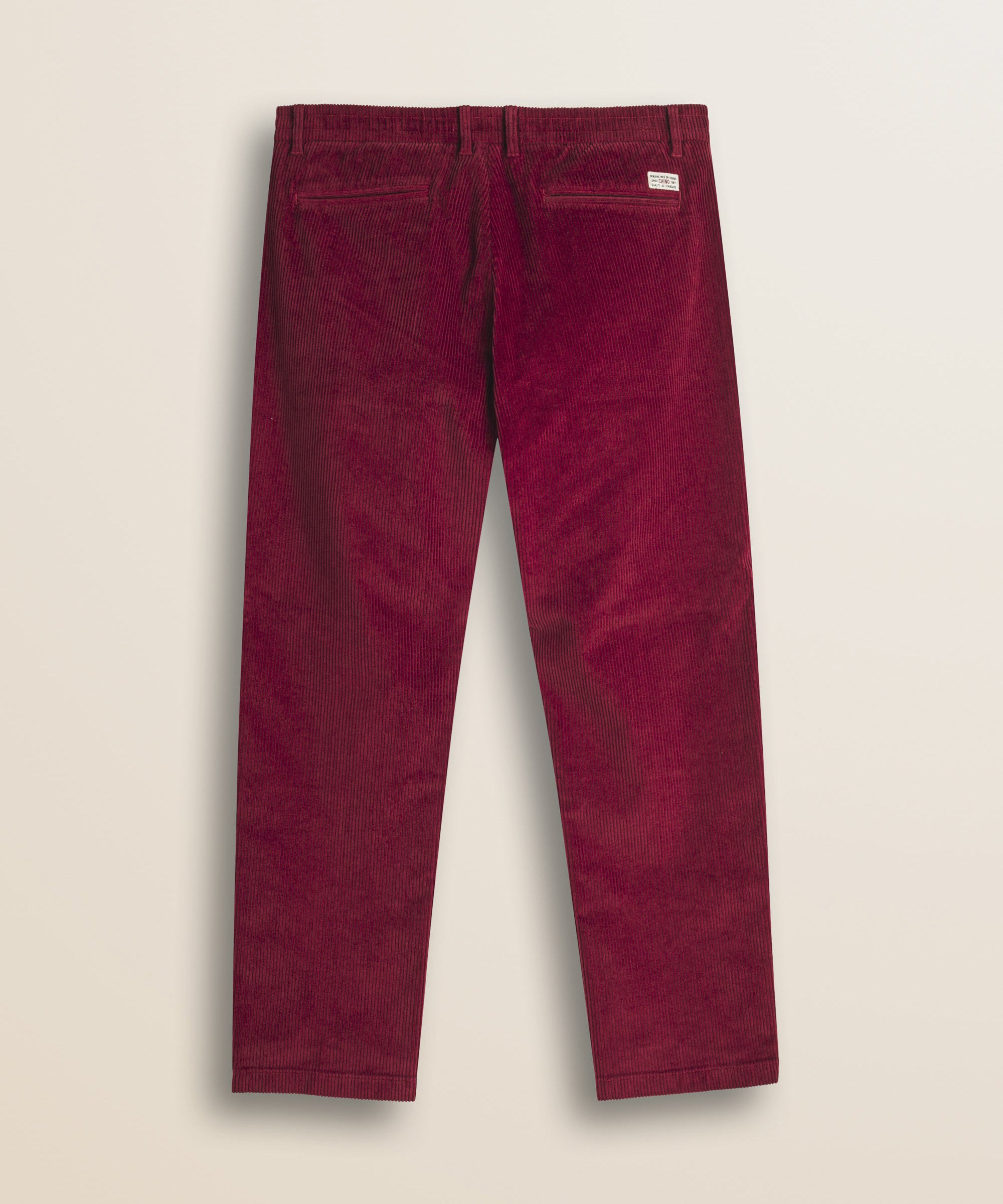 Pantalone Chino in Velluto a Coste Larghe Relaxed Fit retro - Merlot