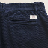 Pantalone Chino in Velluto a Coste Larghe Relaxed Fit dettaglio retro - Navy Blue