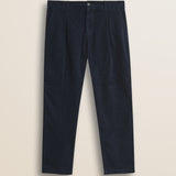 Pantalone Chino in Velluto a Coste Larghe Relaxed Fit fronte - Navy Blue