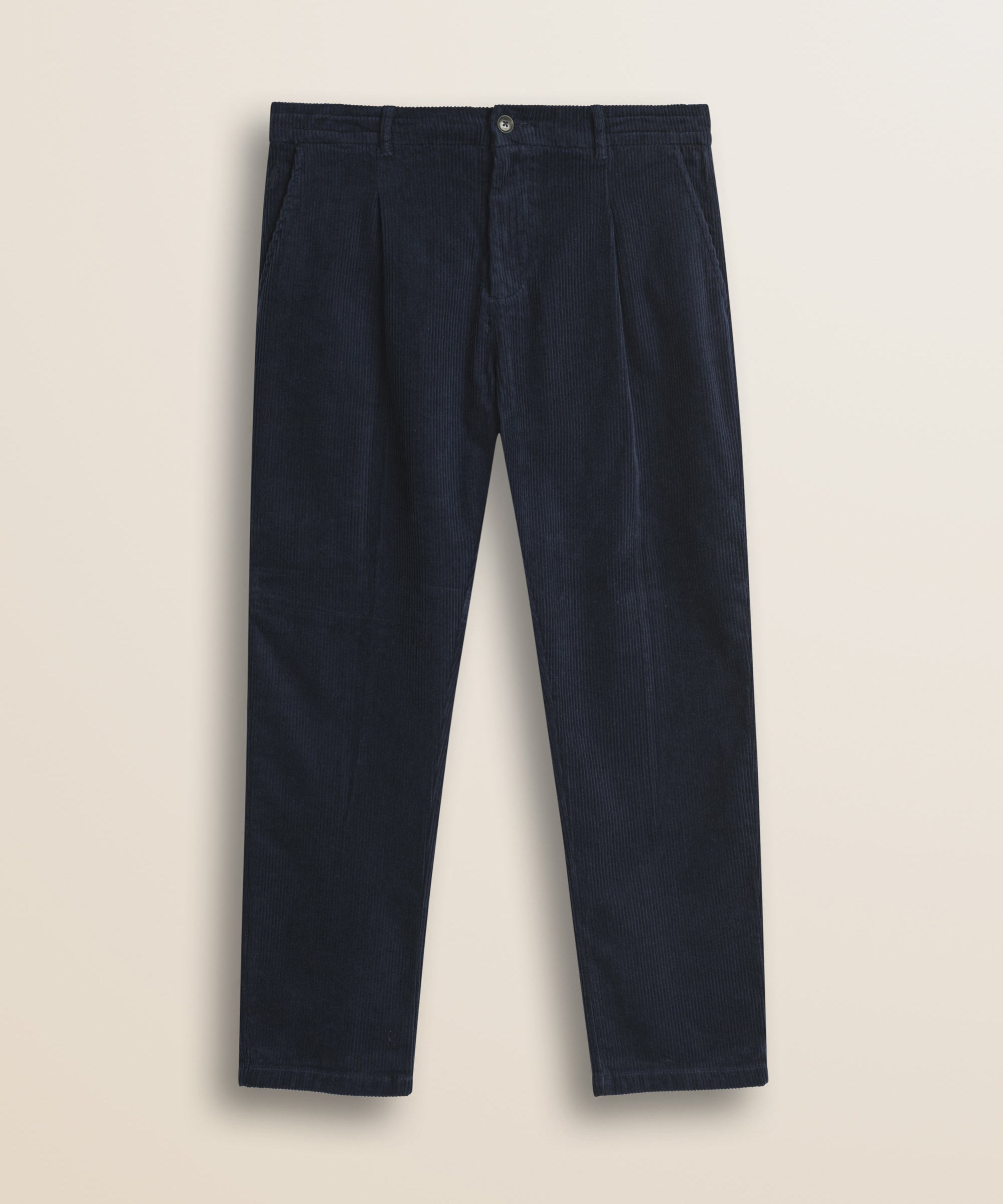 Pantalone Chino in Velluto a Coste Larghe Relaxed Fit fronte - Navy Blue