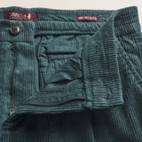 Pantalone Chino in Velluto a Coste Larghe Relaxed Fit dettaglio apertura - Atlantic Deep