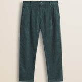 Pantalone Chino in Velluto a Coste Larghe Relaxed Fit fronte - Atlantic Deep
