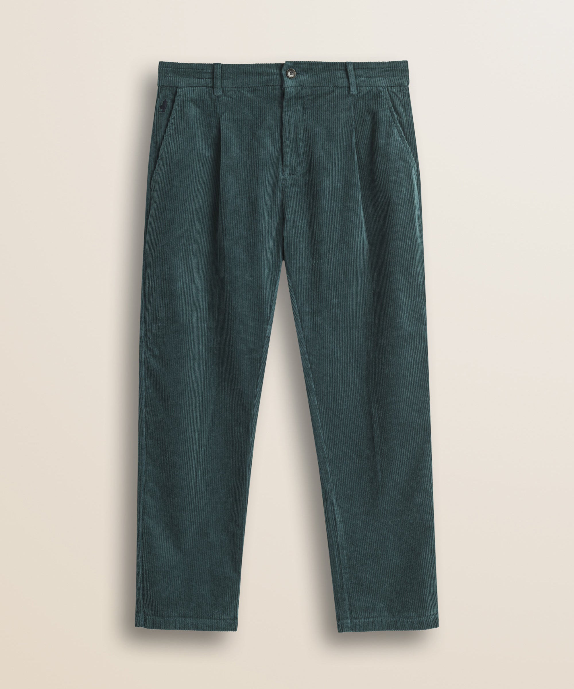 Pantalone Chino in Velluto a Coste Larghe Relaxed Fit fronte - Atlantic Deep