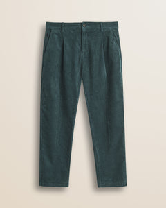 Pantalone Chino in Velluto a Coste Larghe Relaxed Fit fronte - Atlantic Deep