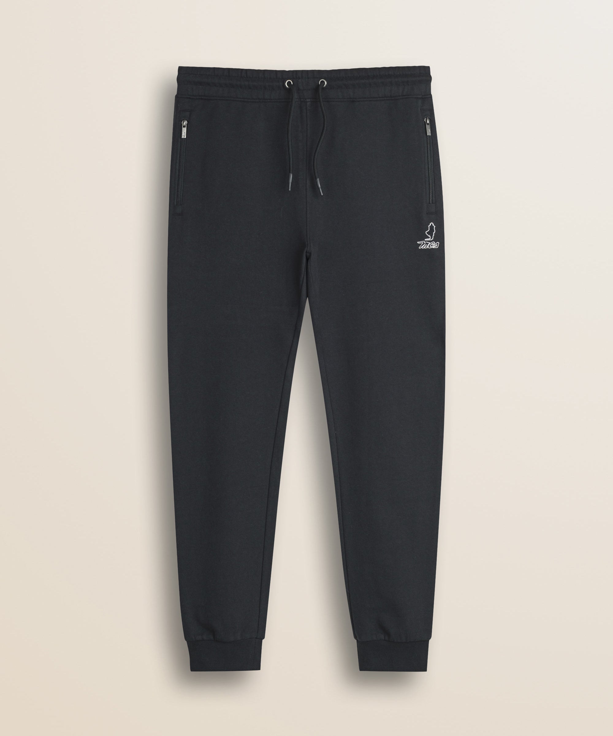 Pantalone in Felpa di Cotone con Coulisse fronte - Black