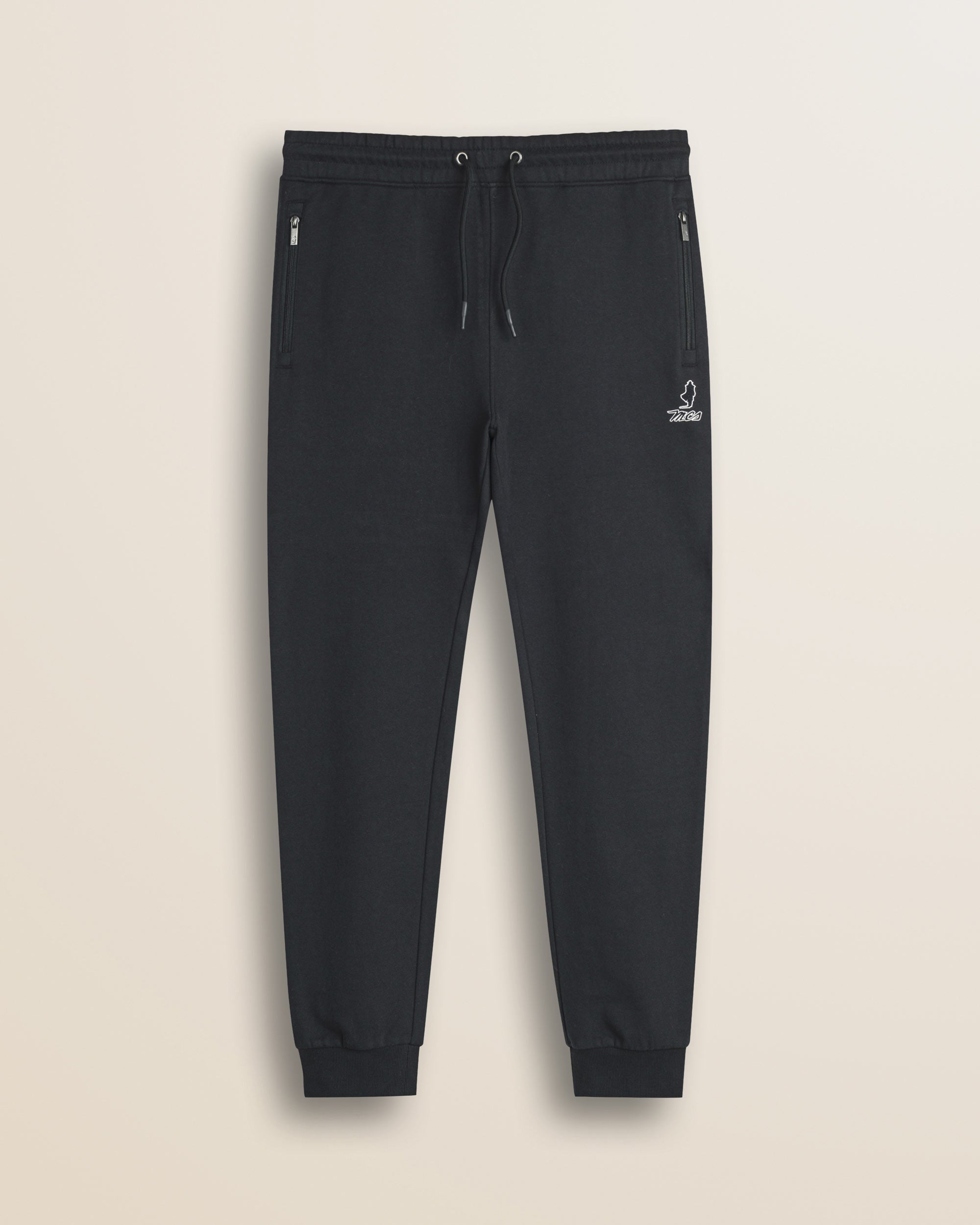 Pantalone in Felpa di Cotone con Coulisse fronte - Black