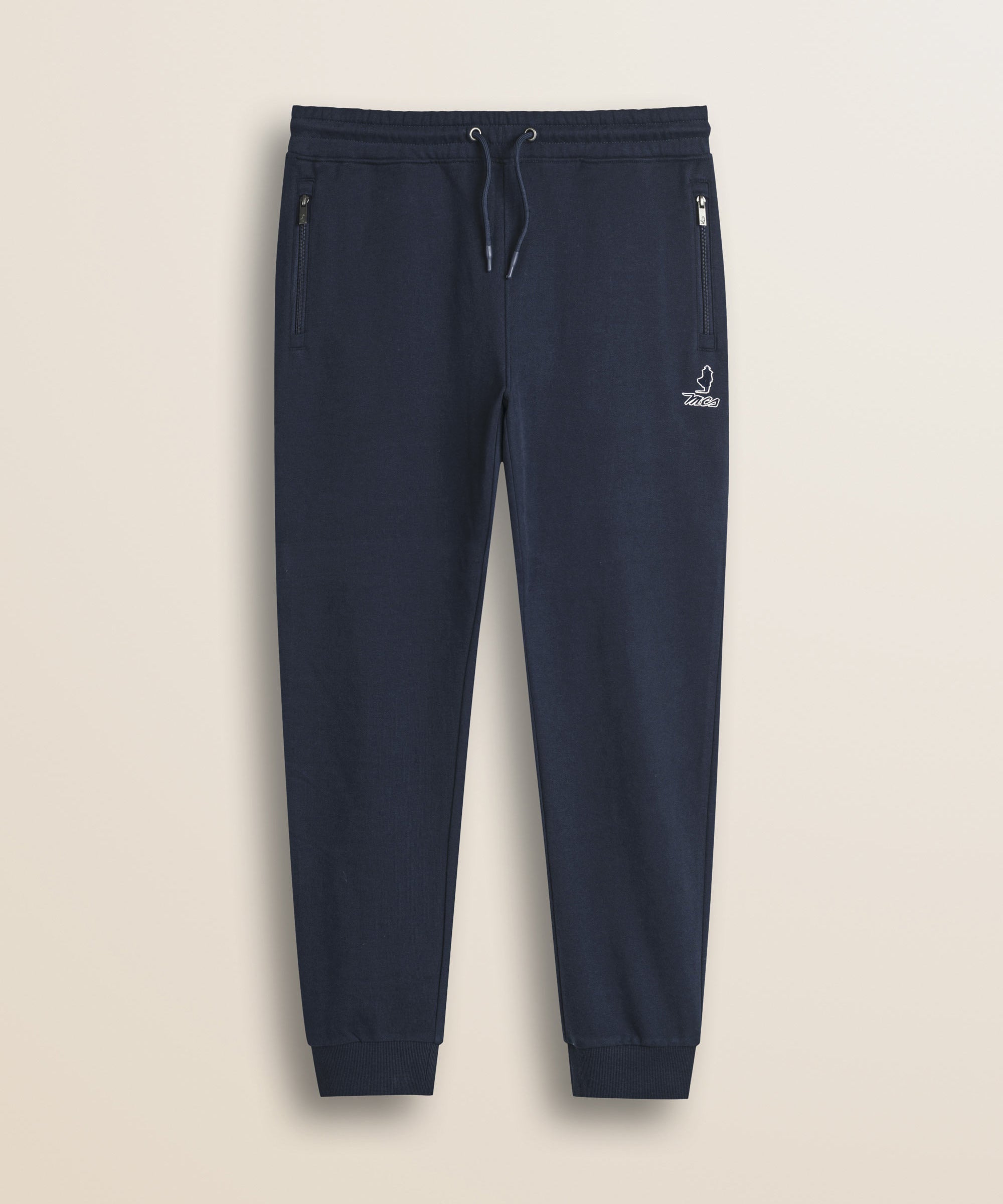 Pantalone in Felpa di Cotone con Coulisse fronte - Navy Blue