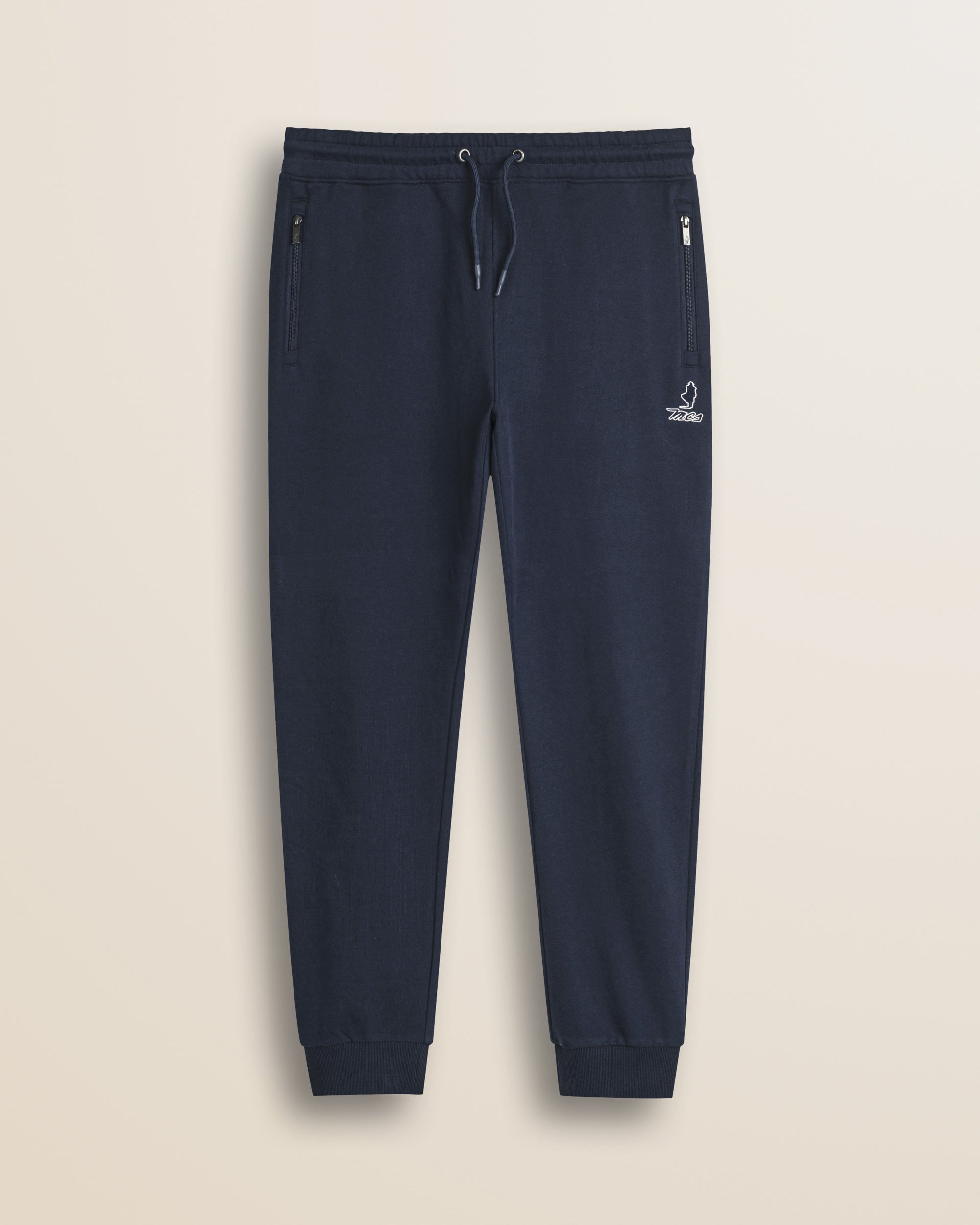 Pantalone in Felpa di Cotone con Coulisse fronte - Navy Blue