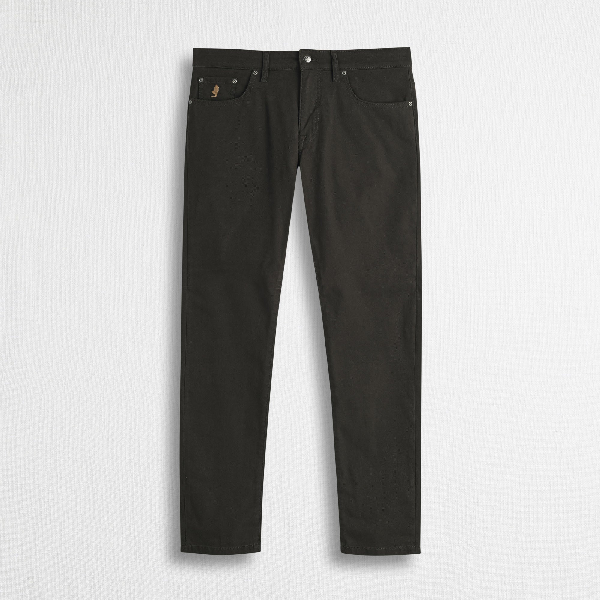 Pantalone Cinque Tasche in Dobby Stretch Slim Fit - Chocolate